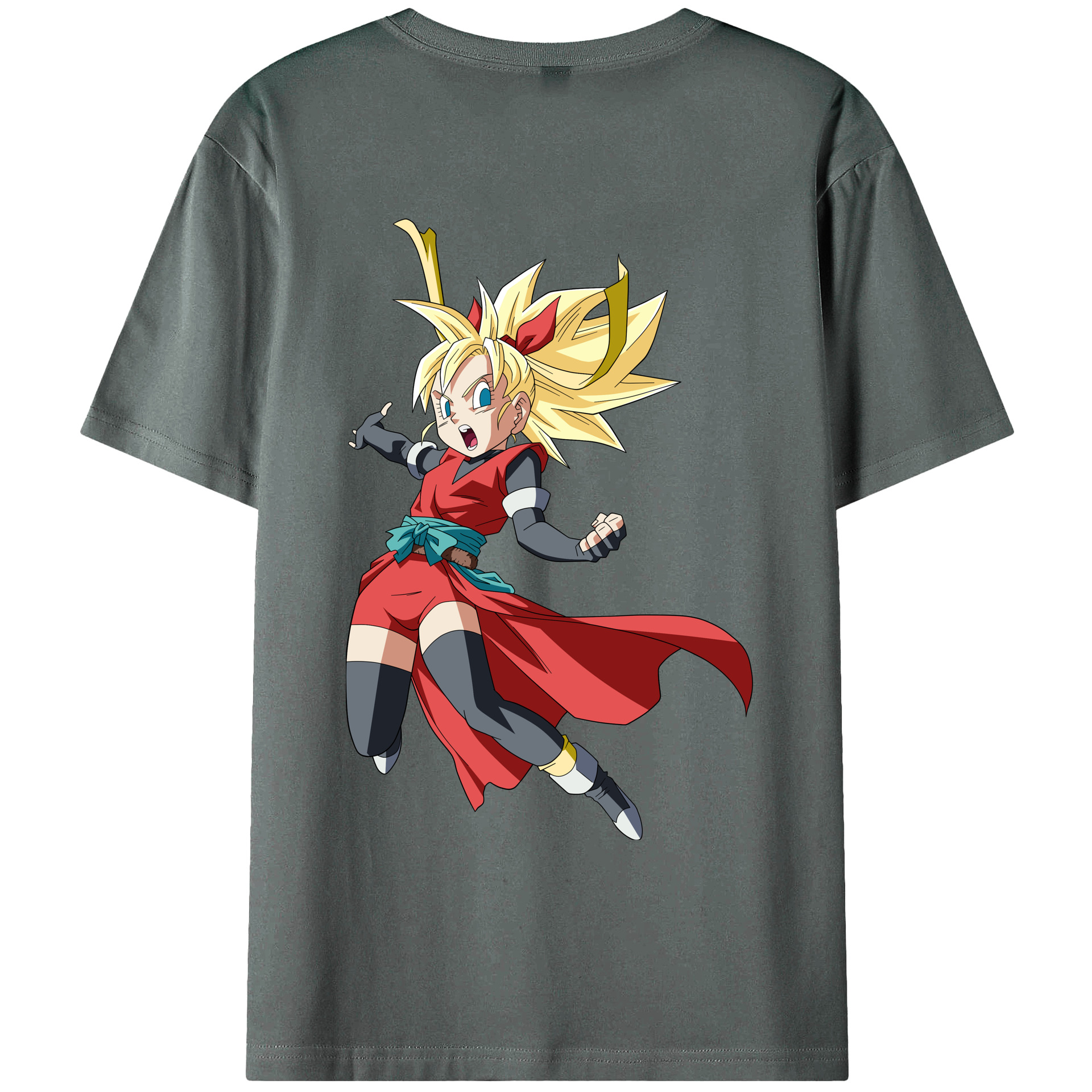 （画像用） ドラゴンボール カリフラ DRAGON BALL Caulifla 綿100％ メンズ半袖Tシャツ（バックプリント） 通気性